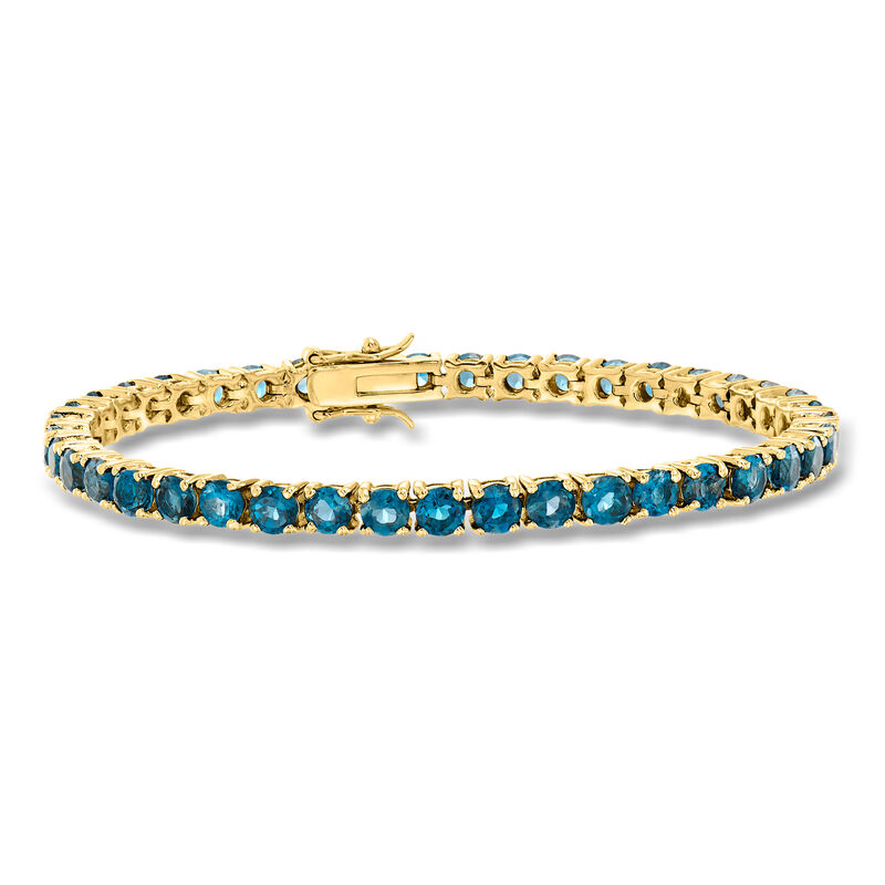 12.00 ct. t.w. London Blue Topaz Tennis Bracelet in 18kt Gold Over Sterling image number 0