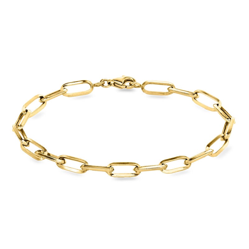 10kt Yellow Gold Paper Clip Link Bracelet image number 0