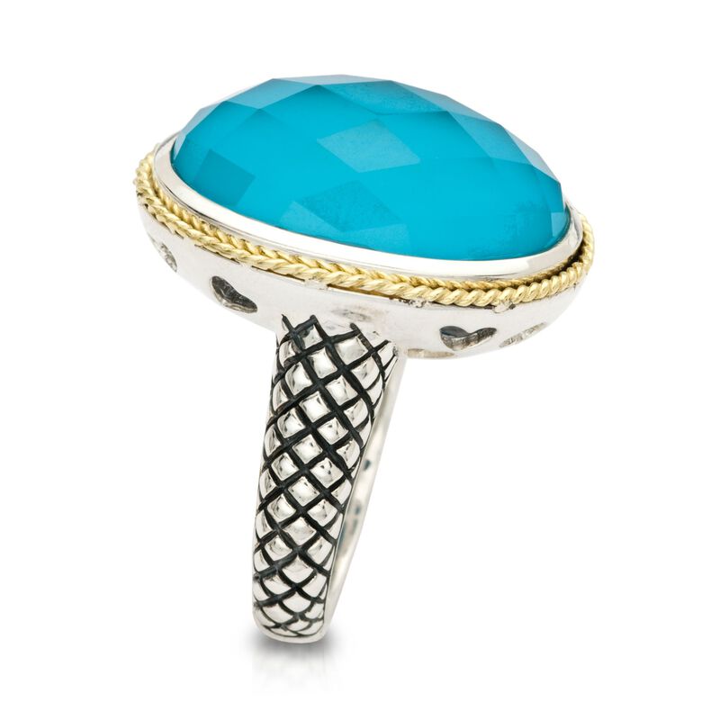 Andrea Candela Turquoise Doublet Ring in 18kt Yellow Gold and Sterling Silver image number 1