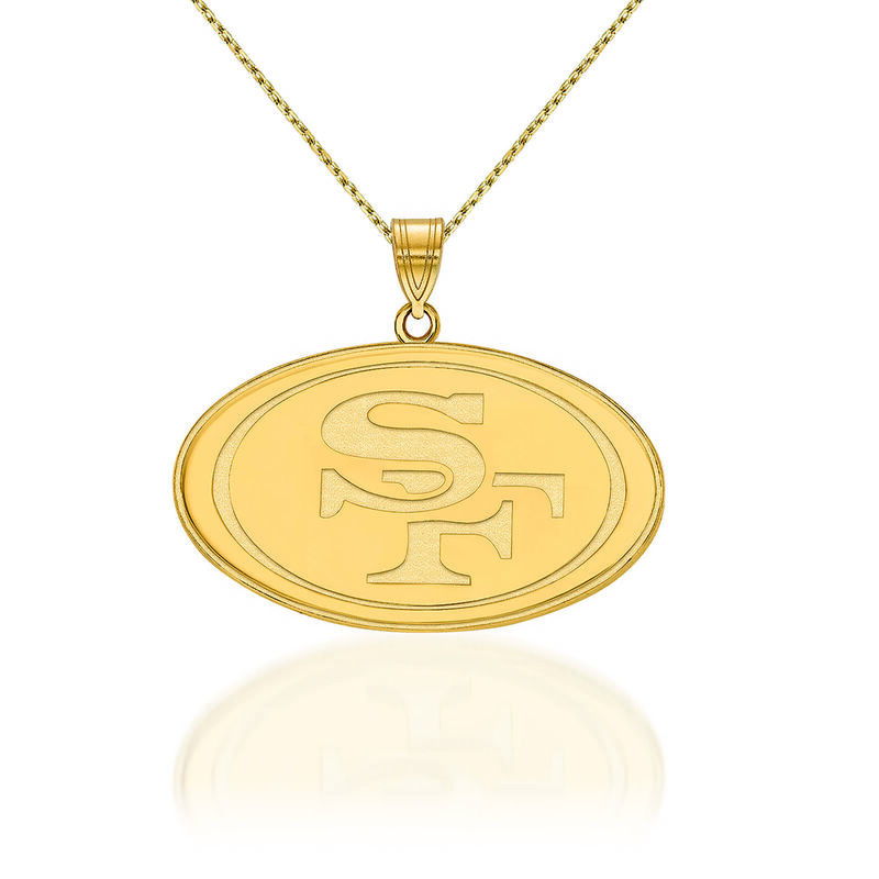 14kt Yellow Gold NFL San Francisco 49ers Pendant Necklace. 18" image number 0