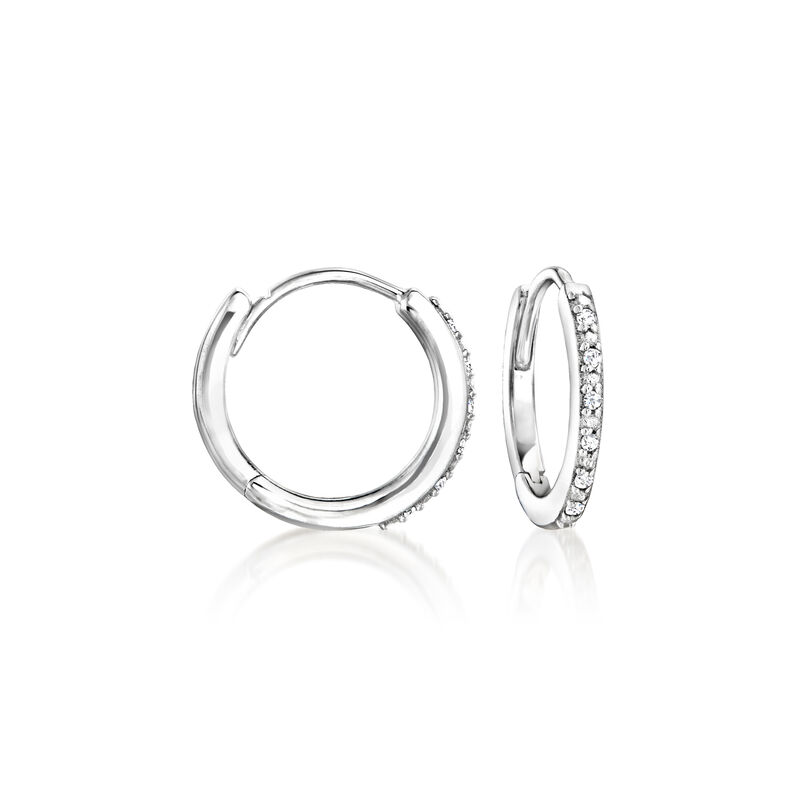 7.00 ct. t.w. London Blue Topaz and .18 ct. t.w. Diamond Hoop and Removable Drop Earrings in Sterling Silver  image number 2