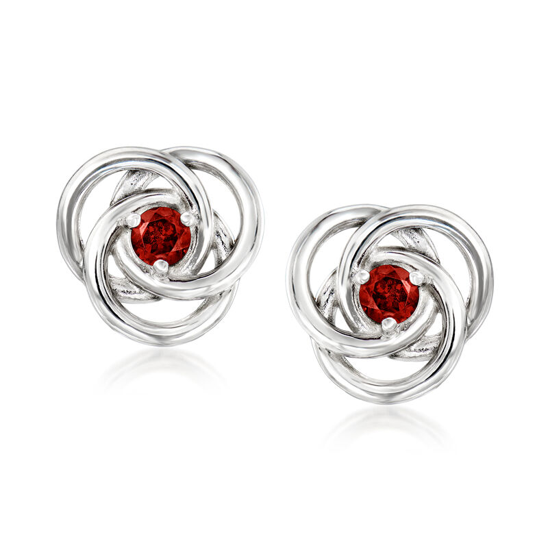 .40 ct. t.w. Garnet Love Knot Earrings in Sterling Silver image number 0