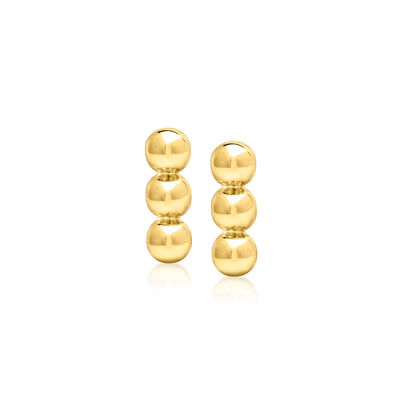 18kt Gold Vermeil Beaded Bar Stud Earrings