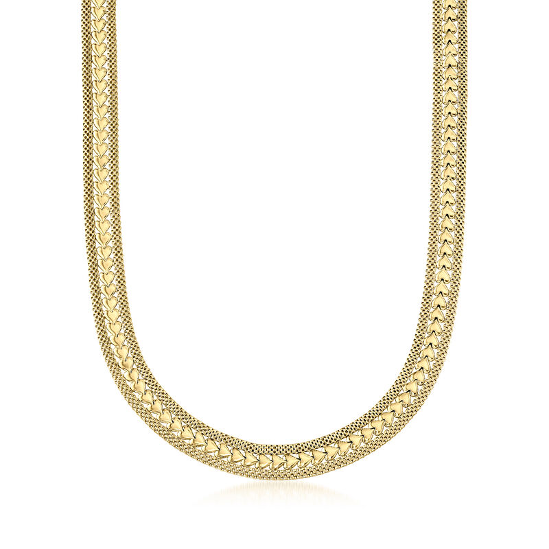 Italian 18kt Yellow Gold Over Sterling Silver Heart Necklace image number 0