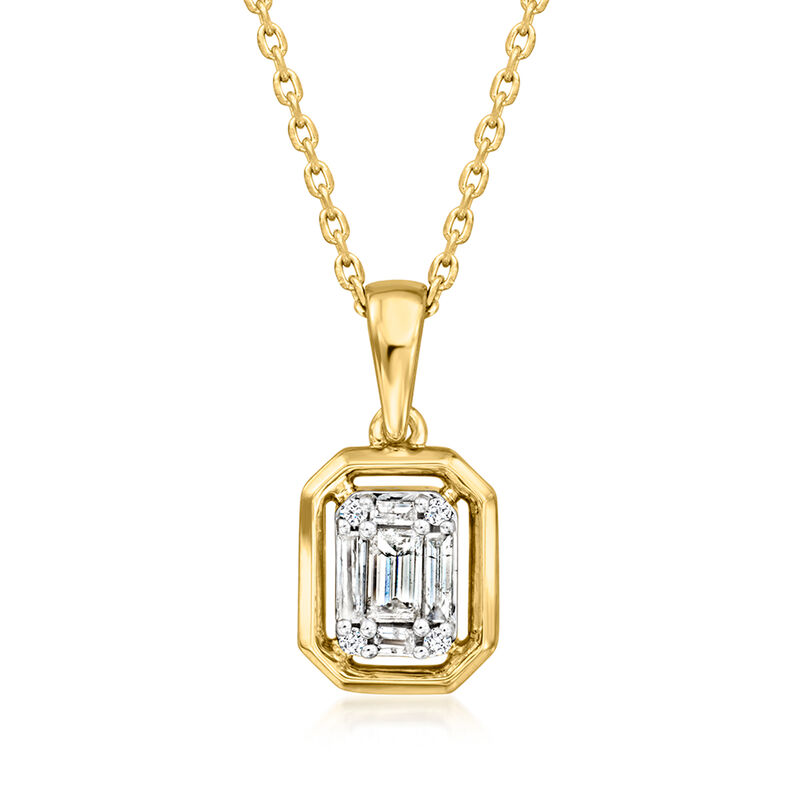 .15 ct. t.w. Diamond Cluster Pendant Necklace in 18kt Gold Over Sterling. 16&quot; image number 1