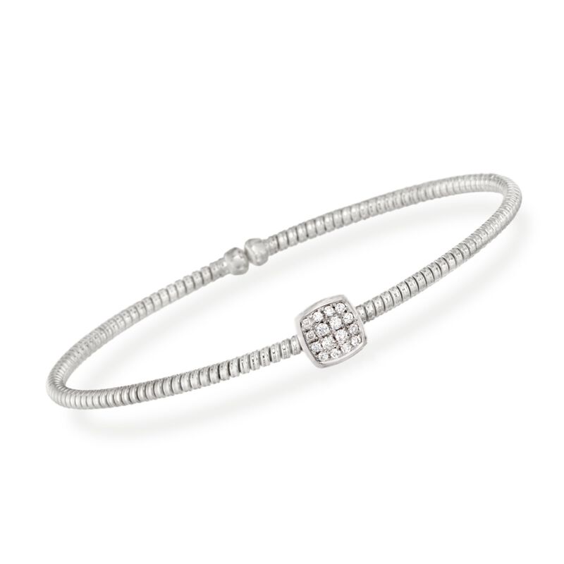 .16 ct. t.w. Diamond Square Bracelet in 18kt White Gold. 7&quot; image number 0