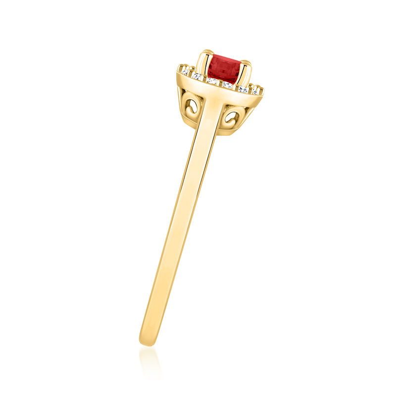 .60 Carat Garnet Ring with .10 ct. t.w. Diamonds in 14kt Yellow Gold image number 1