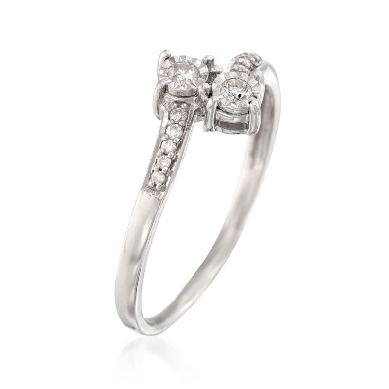 .11 ct. t.w. Diamond Two-Stone Ring in Sterling Silver image number 2
