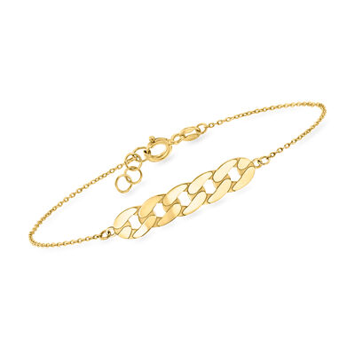 Italian 10kt Yellow Gold Curb-Link Centerpiece Bracelet