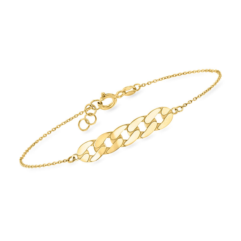 Italian 10kt Yellow Gold Curb-Link Centerpiece Bracelet image number 0