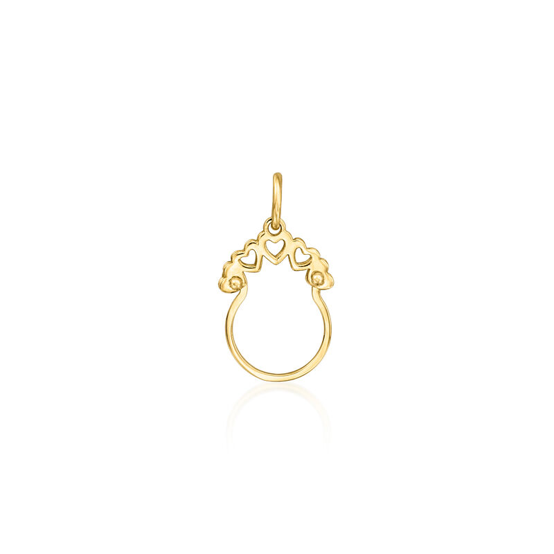 Italian 14kt Yellow Gold Heart-Cutout Charm Holder Pendant  image number 1