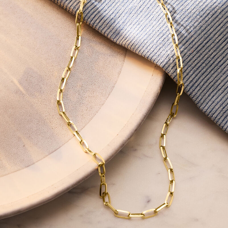 10kt Yellow Gold Paper Clip Link Necklace image number 2