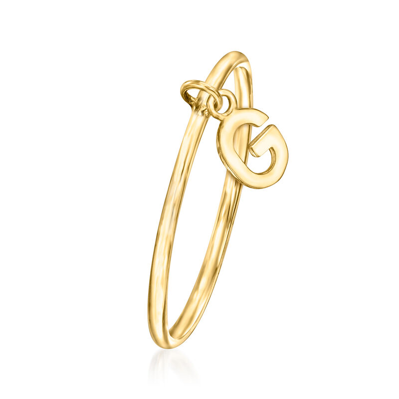 14kt Yellow Gold &quot;G&quot; Initial Charm Ring image number 2
