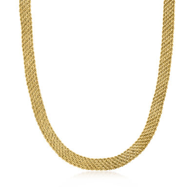 Italian 14kt Yellow Gold Multi-Row Rope-Chain Necklace