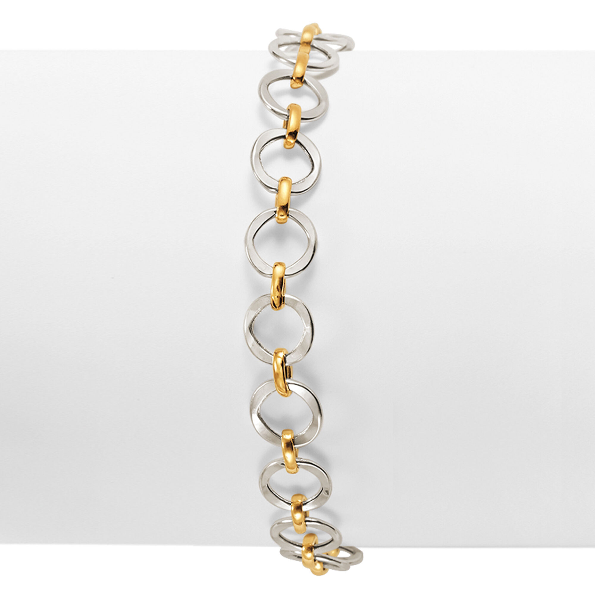 14kt Two-Tone Gold Circle-Link Bracelet
