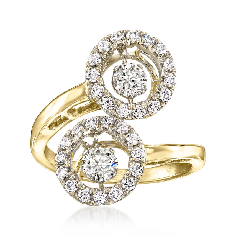 C. 1990 Vintage 1.35 ct. t.w. Diamond Bypass Ring in 14kt Yellow Gold. Size 8 image number 0