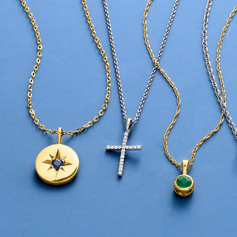 Diamond Cross Pendant Necklace in Sterling Silver image number 2