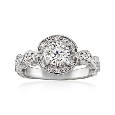 C. 1990 Vintage .78 ct. t.w. Diamond Ring in 14kt White Gold