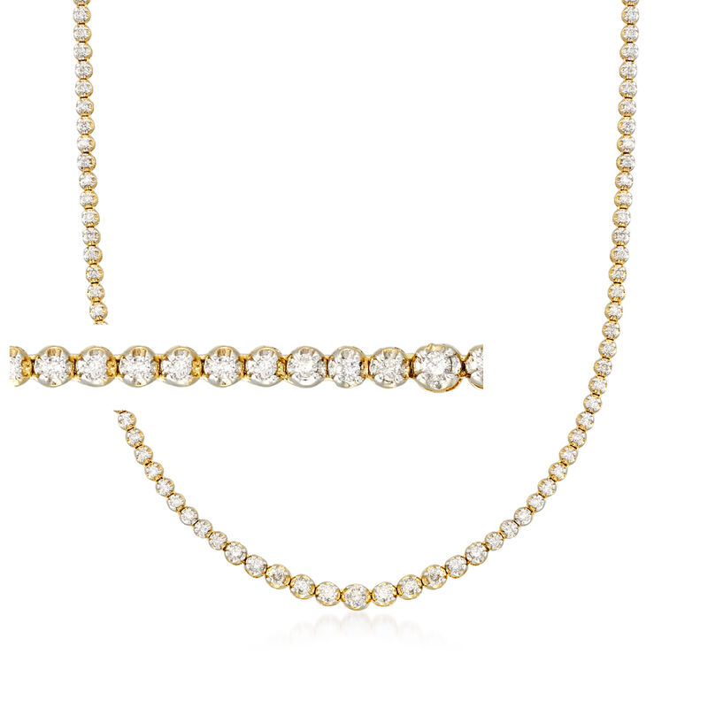 3.00 ct. t.w. Graduated Diamond Tennis Necklace in 14kt Yellow Gold image number 0