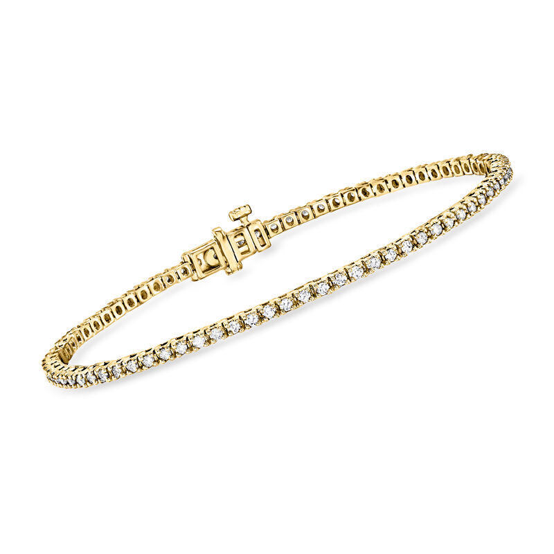 1.00 ct. t.w. Lab-Grown Diamond Tennis Bracelet in 18kt Gold Over Sterling image number 0
