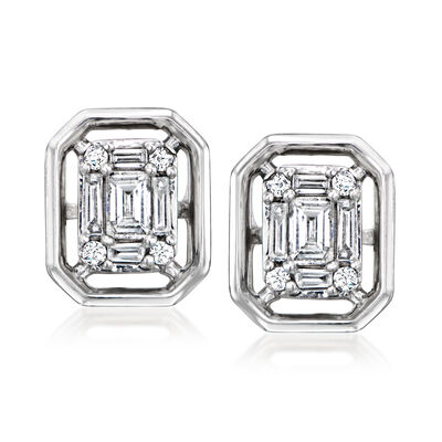 .20 ct. t.w. Diamond Cluster Earrings in Sterling Silver