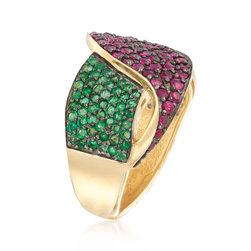 2.20 ct. t.w. Multi-Gem Ring in 18kt Gold Over Sterling image number 2