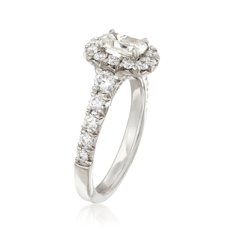 Henri Daussi 1.75 ct. t.w. Diamond Halo Engagement Ring in Platinum image number 2
