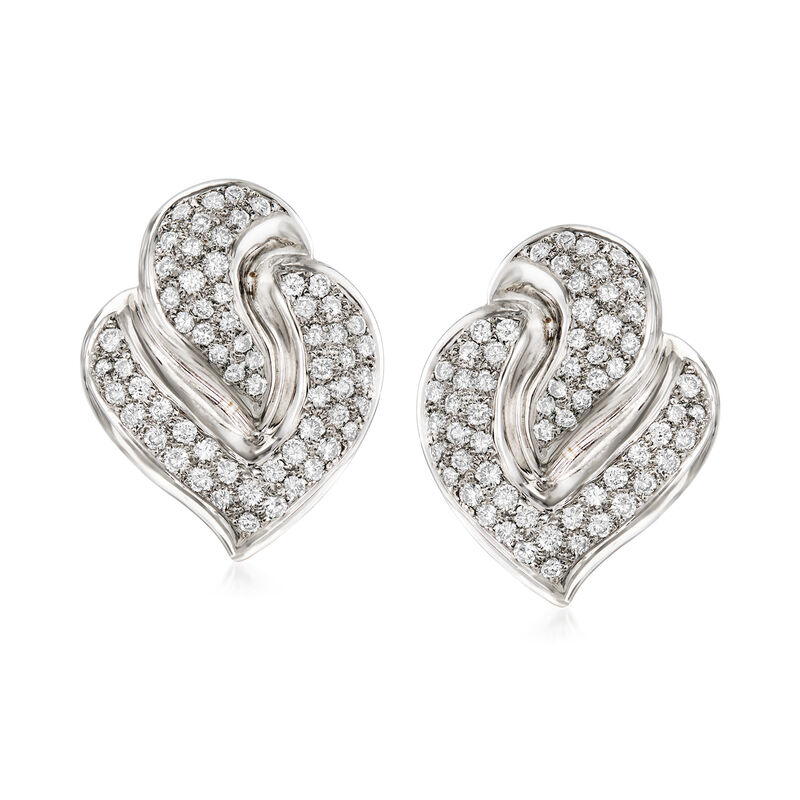 C. 1980 Vintage 2.50 ct. t.w. Diamond Earrings in 18kt White Gold  image number 0