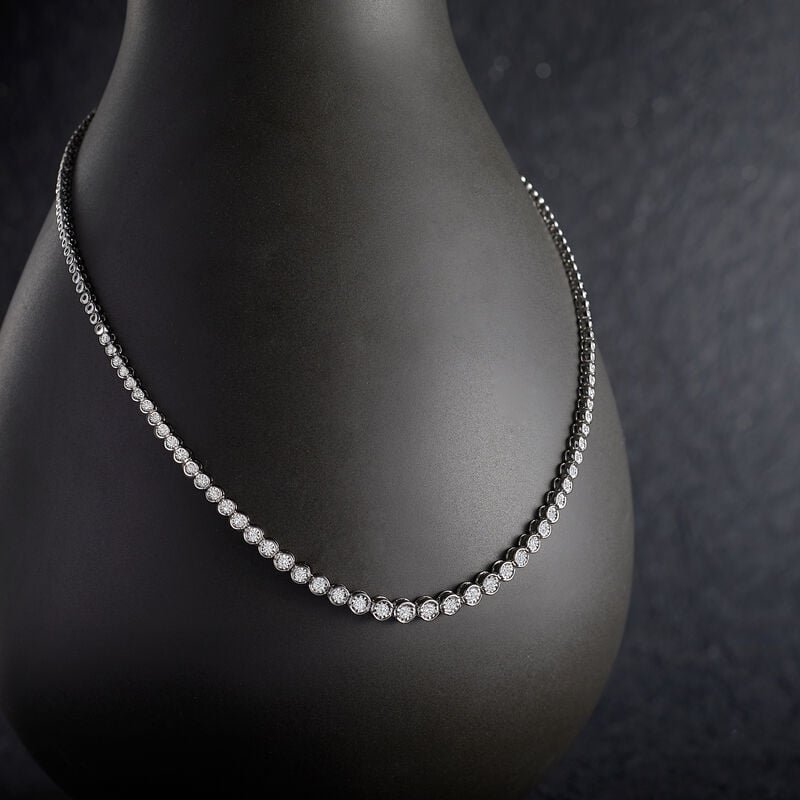 1.50 ct. t.w. Bezel-Set Diamond Necklace in Sterling Silver image number 3