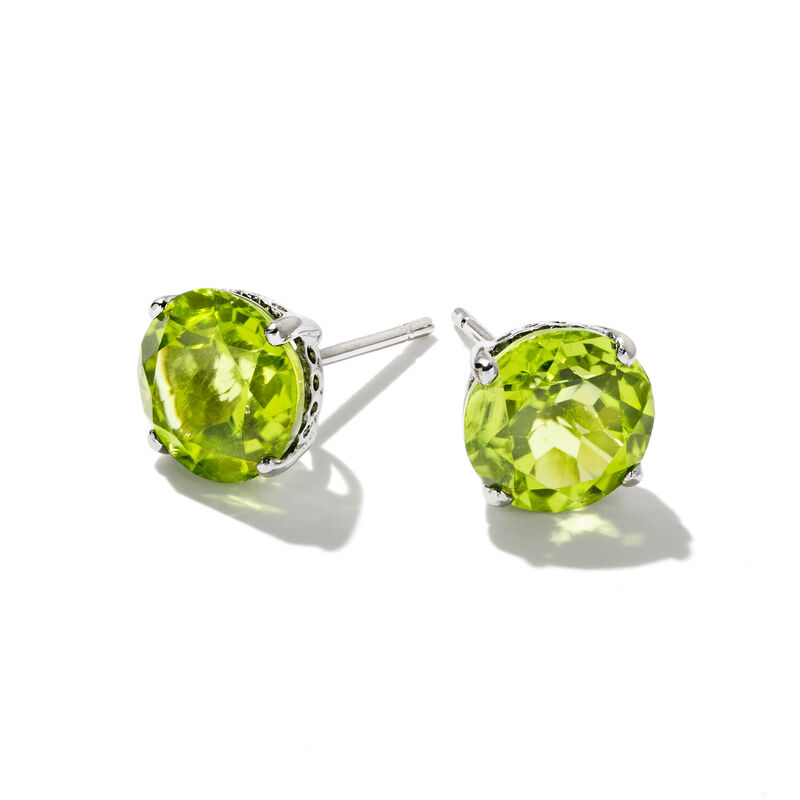 4.20 ct. t.w. Peridot Stud Earrings in 14kt White Gold image number 3