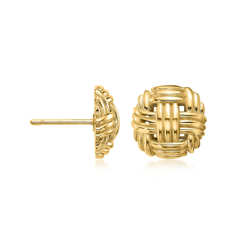 Italian 18kt Yellow Gold Woven Earrings  image number 1
