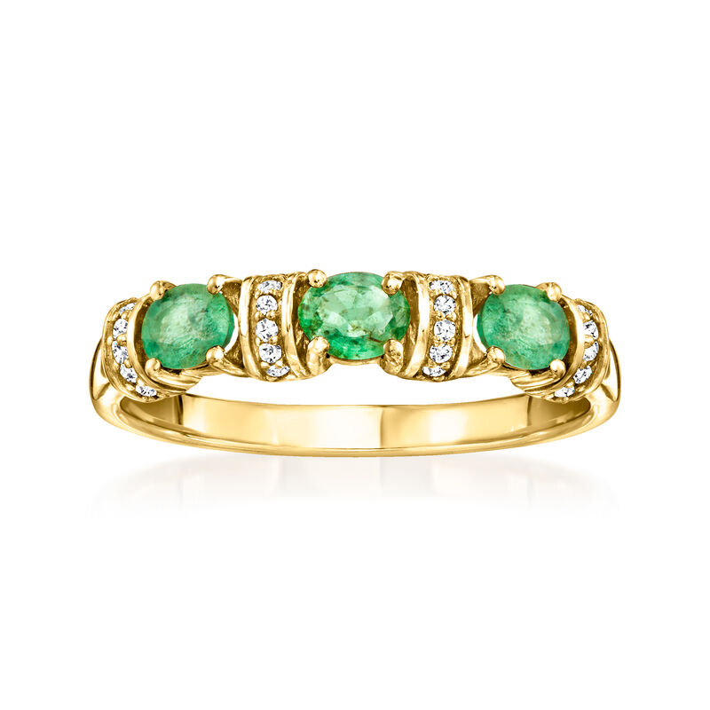 .40 ct. t.w. Emerald Ring with Diamonds in 10kt Yellow Gold image number 0