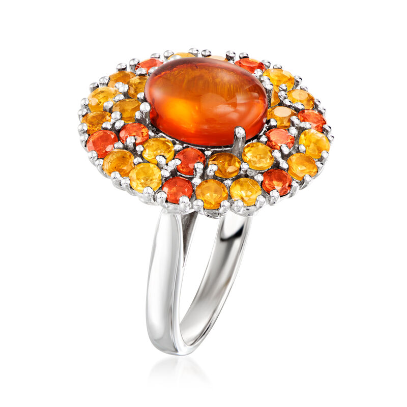 Amber Ring with 1.90 ct. t.w. Orange and Yellow Citrine in Sterling Silver