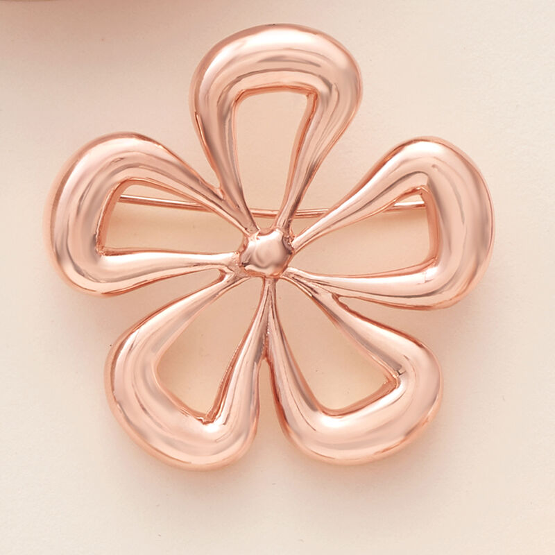 Italian 14kt Rose Gold Flower Pin image number 2