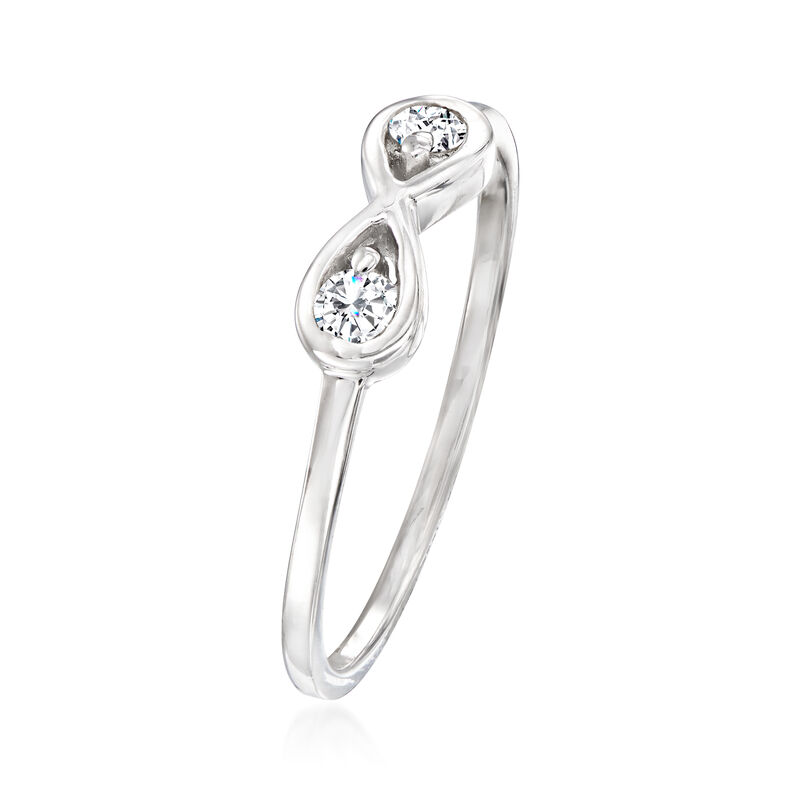 .12 ct. t.w. Diamond Infinity Symbol Ring in Sterling Silver image number 2