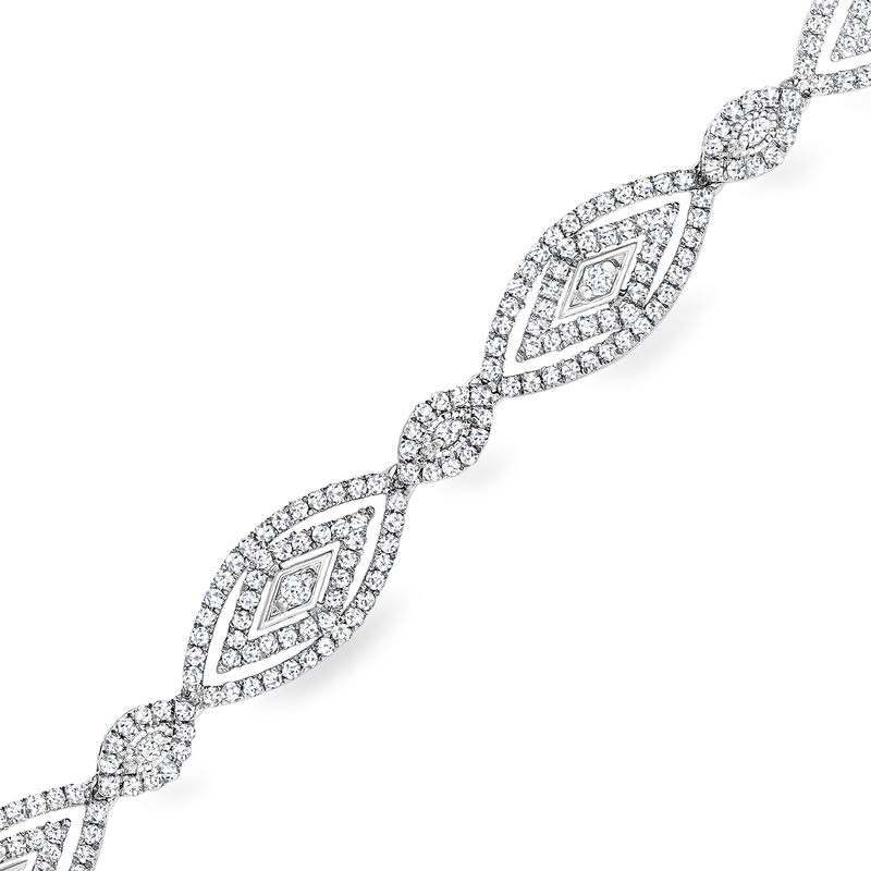 2.00 ct. t.w. Diamond Marquise-Shaped Link Bracelet in Sterling Silver. 7" image number 1
