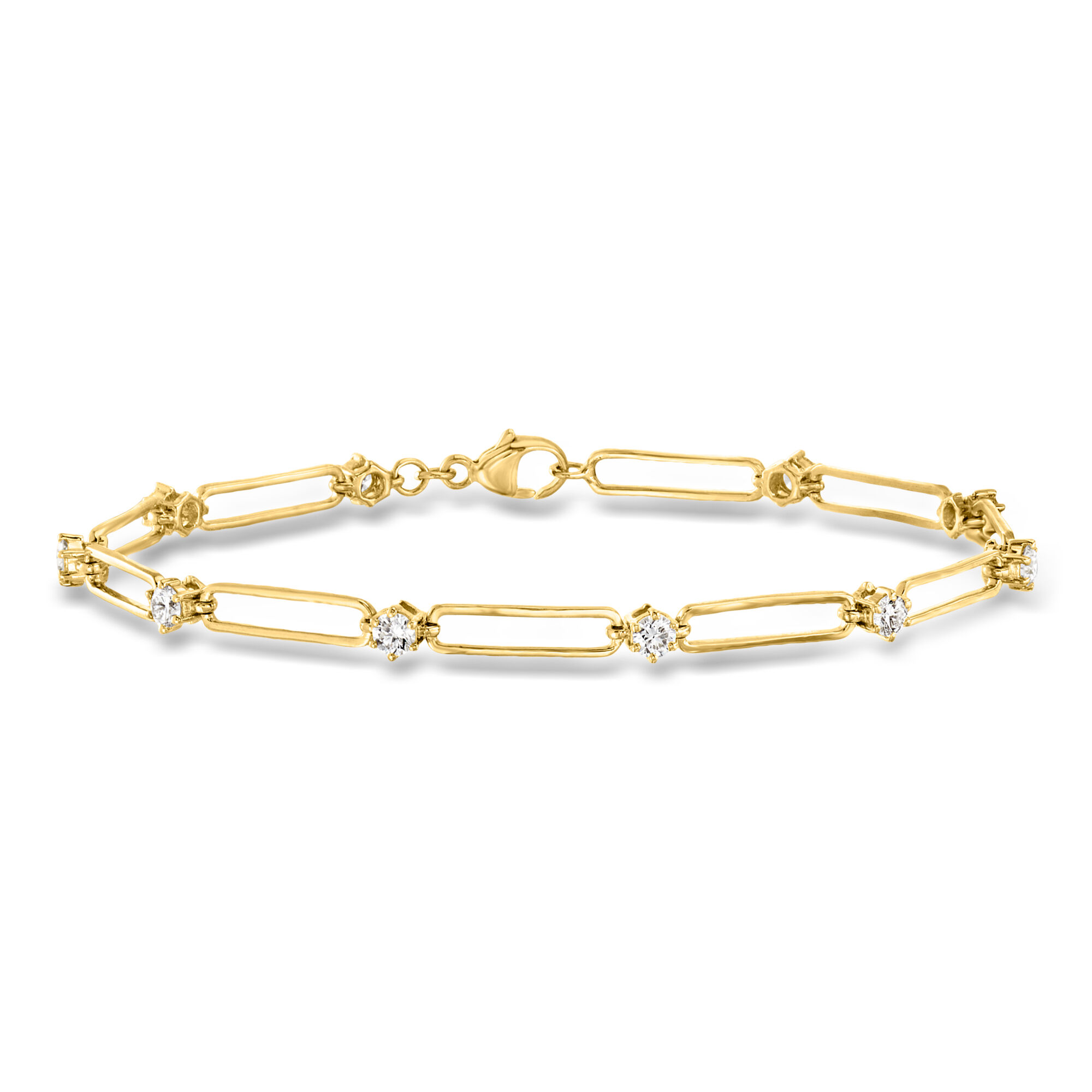 1.20 ct. t.w. Lab-Grown Diamond Paper Clip Link Bracelet in 18kt