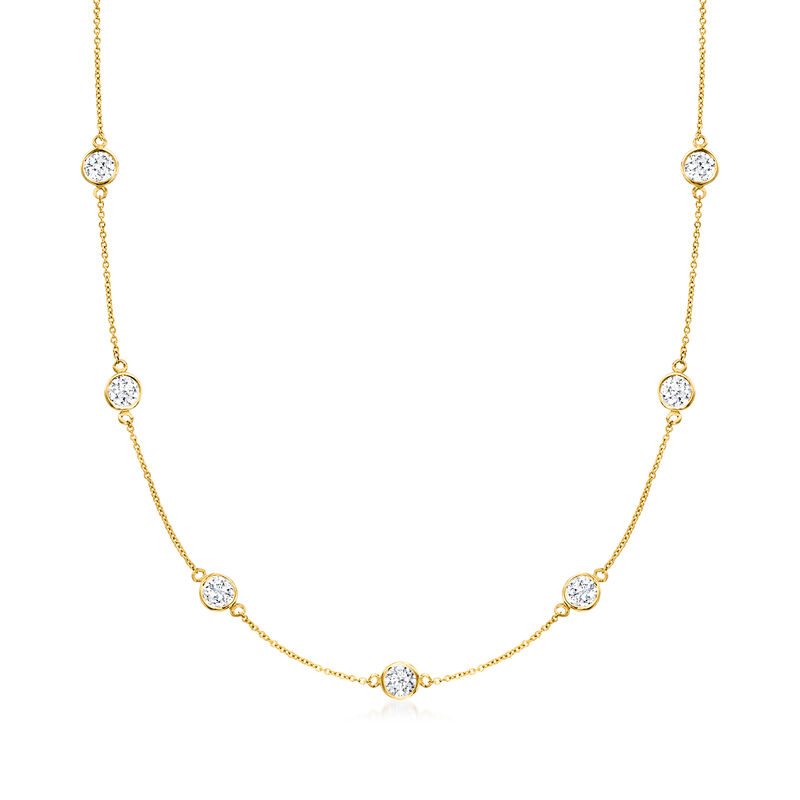 5.00 ct. t.w. Lab-Grown Diamond Station Necklace in 14kt Yellow Gold image number 0