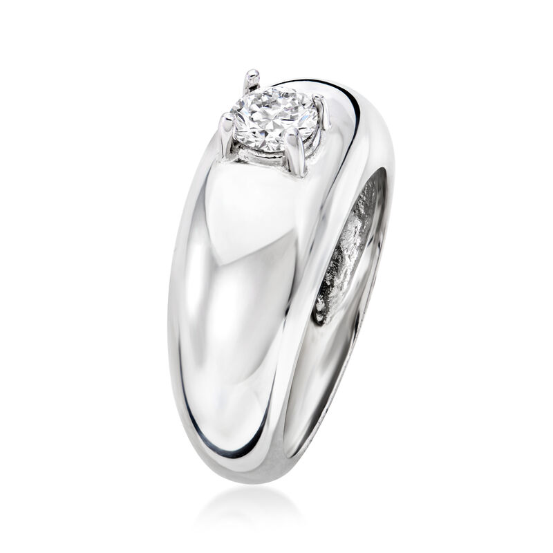 Italian .40 Carat CZ Dome Ring in Sterling Silver image number 2