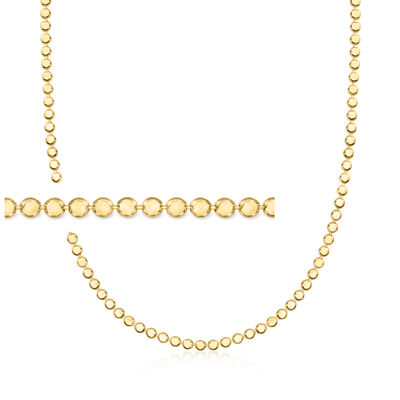 Italian 18kt Gold Over Sterling Flat-Bead Necklace