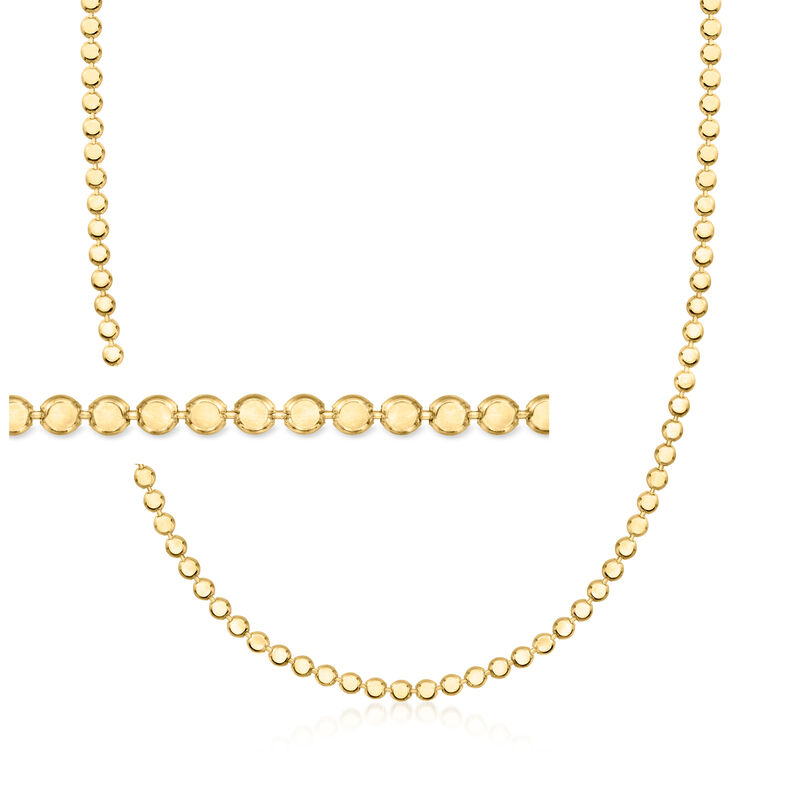 Italian 18kt Gold Vermeil Flat-Bead Necklace. 16&quot; image number 1
