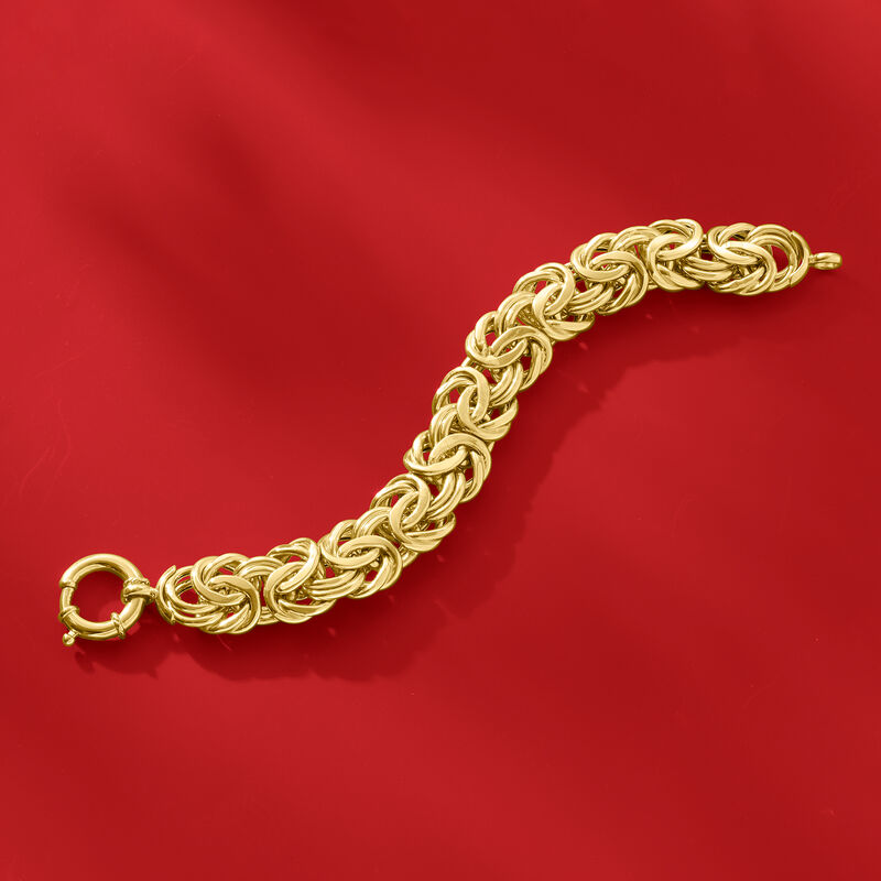 18kt Yellow Gold Byzantine Bracelet image number 3