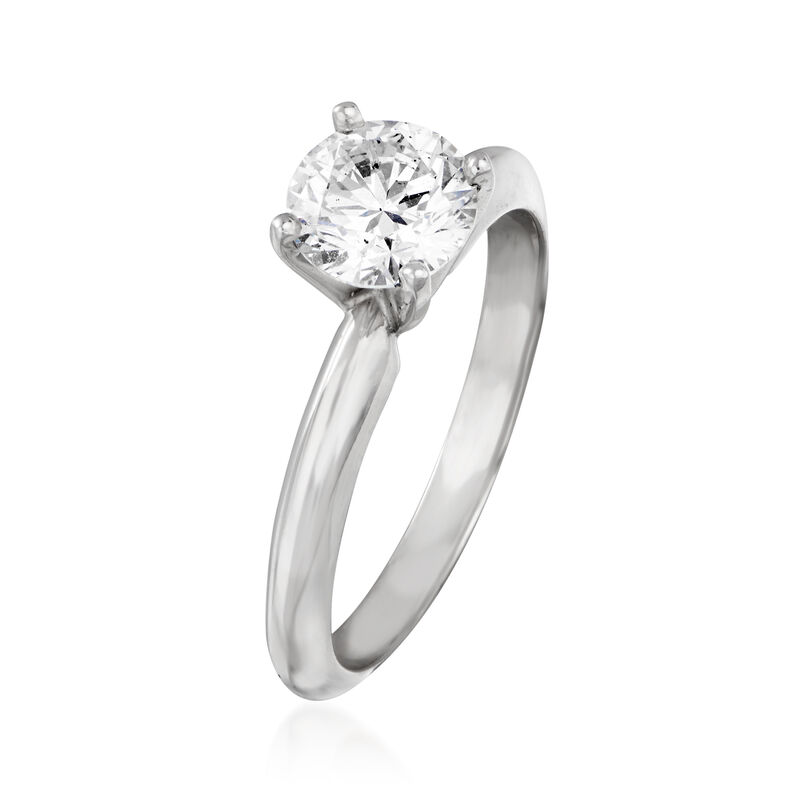 1.00 Carat Certified Diamond Engagement Ring in 14kt White Gold. Size 6 image number 2