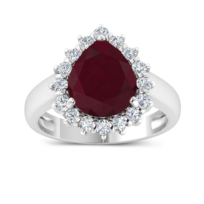 4.00 Carat Ruby and .48 ct. t.w. Diamond Ring in 14kt White Gold image number 0