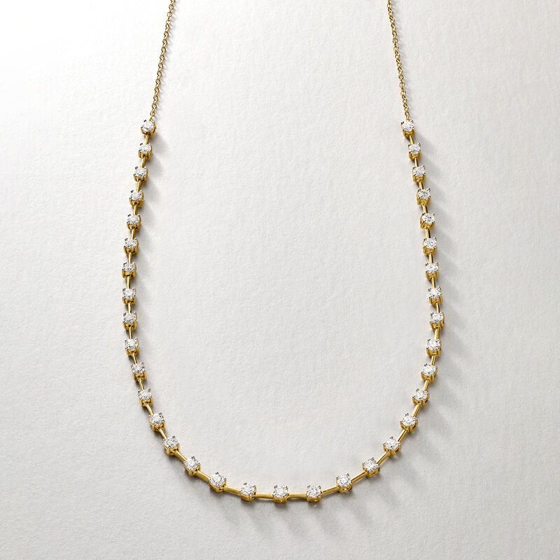 3.00 ct. t.w. Lab-Grown Diamond Station-Style Necklace in 18kt Gold Over Sterling image number 2