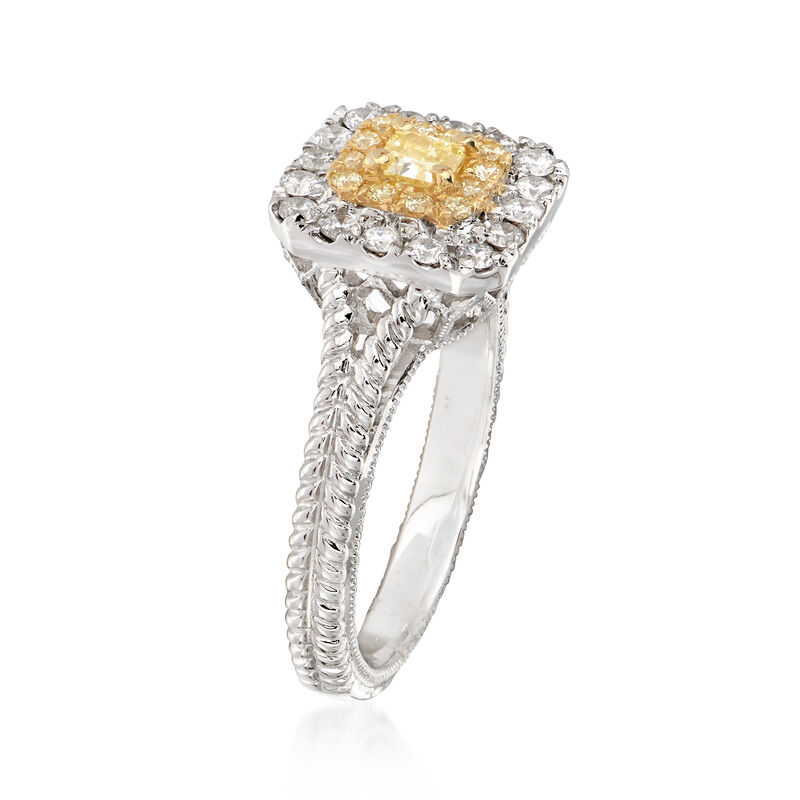 .73 ct. t.w. Yellow and White Diamond Ring in 18kt Two-Tone Gold image number 2