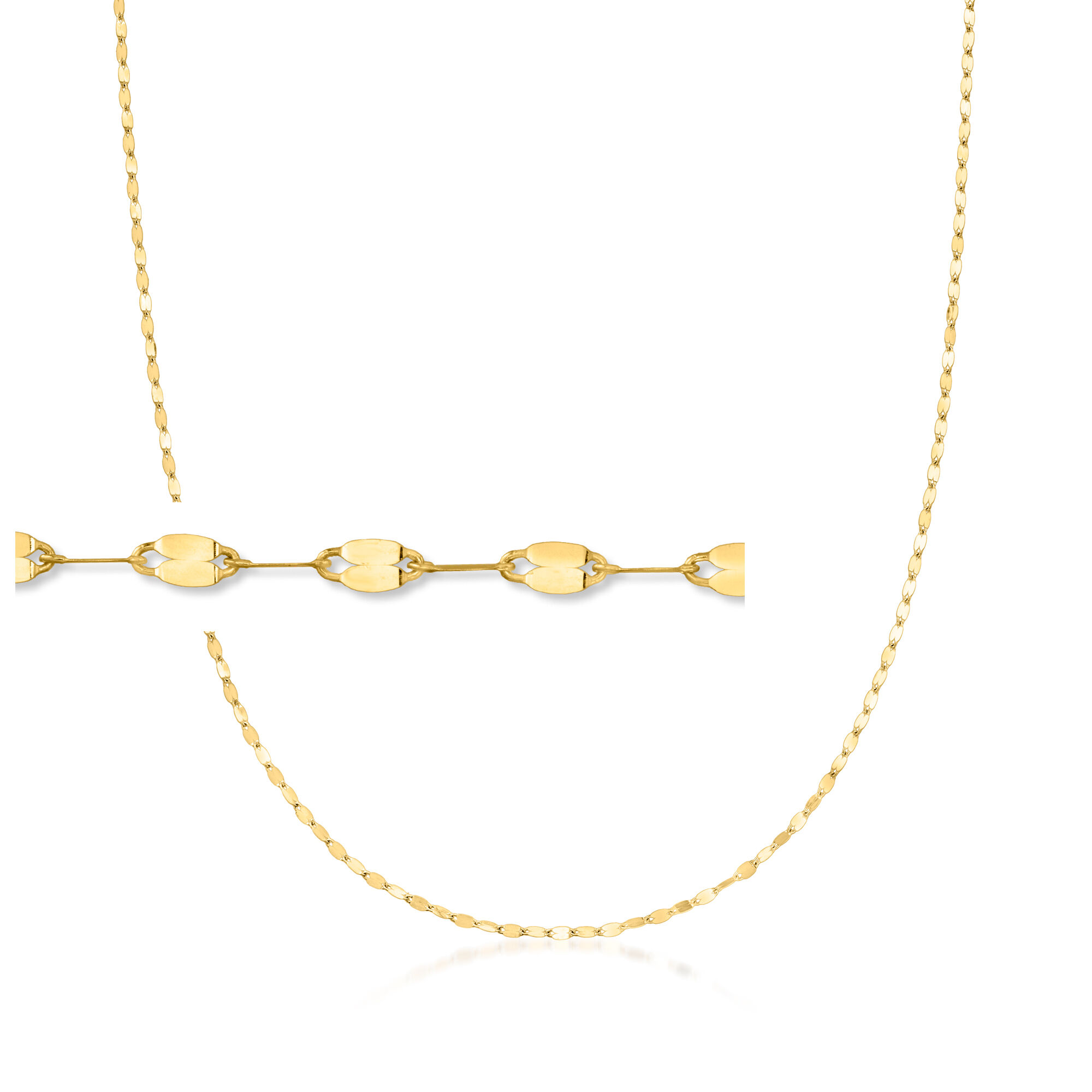 Italian 14kt Yellow Gold Lumachina-Chain Necklace | Ross Simons