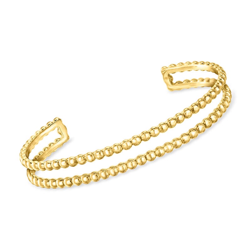 18kt Gold Vermeil Two-Row Bead Cuff Bracelet image number 0