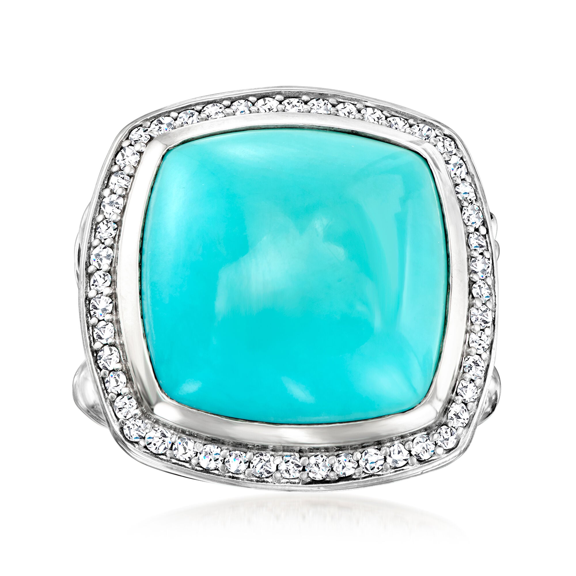 C. 1990 Vintage David Yurman Turquoise and .75 ct. t.w. Diamond
