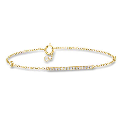 .25 ct. t.w. Lab-Grown Diamond Bar Cable-Chain Bracelet in 18kt Gold Over Sterling